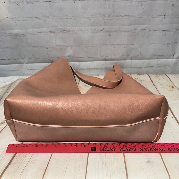 Ulta Beauty Pink Faux Leather Suede Tote Shoulder Weekend Bag Large No Flaws - Picture 3 of 6